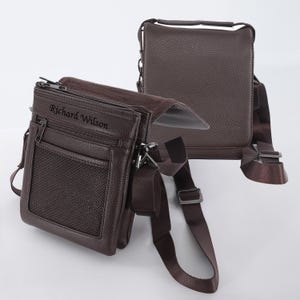 Sac à bandoulière en cuir végétalien pour homme - Sacoche à main et bandoulière, cadeau écologique pour lui
