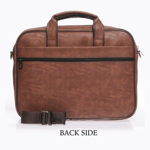 FREE PERSONALIZED Vegan Leather Laptop Bag Briefcase for Men Customized Messenger Bag Laptop Case Laptop Sleeve image 9