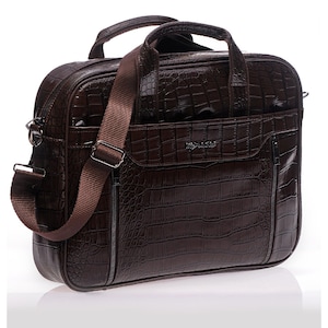Custom Laptop Case / Custom Vegan Leather Laptop Bag / Personalized Messenger Bag / Free Personalized Briefcase image 4