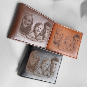 Billetera con foto personalizada: grabe sus fotos en la billetera: billetera personalizada: billetera con foto grabada para hombre: regalo para el día del padre