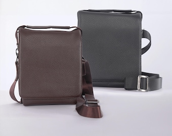 Personalized Vegan Leather Crossbody Shoulder Bag - Gift for Him, Boyfriend