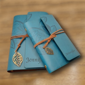 PERSONALIZED Refillable Journal - Custom Engraved Photo Vegan Leather Notebook - Custom Leather Diary - Gift for Friends - Birthday Gift