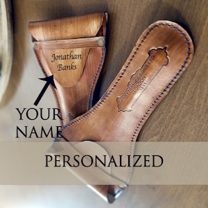 Name Personalized Magnifying Glass with Leather Cover / Unique Desk gift / Vintage Magnifier / Brass Magnifier / Anniversary Gift