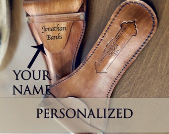 Personalized Brass Magnifying Glass with Leather Cover, Vintage Desk Gift