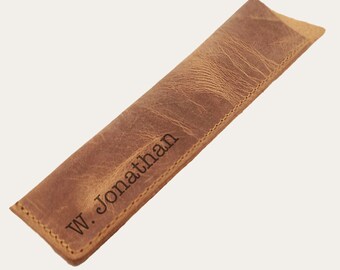 PERSONALIZED Leather Pen Pouch - Single Pen Sleeve - Wholesale Custom Gifts for Companies