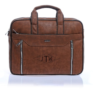 PERSONALISIERTE Laptoptasche aus veganem Leder - Aktentasche für Herren - Messenger Bag - Laptoptasche - Laptoptasche - Neuer Job Geschenk für Ihn