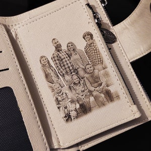 PHOTO WALLET For Woman / Customized Photo Long Wallet for Her / Engraved Women's Wallet / Mother's Day Gift / Gift For Grandma