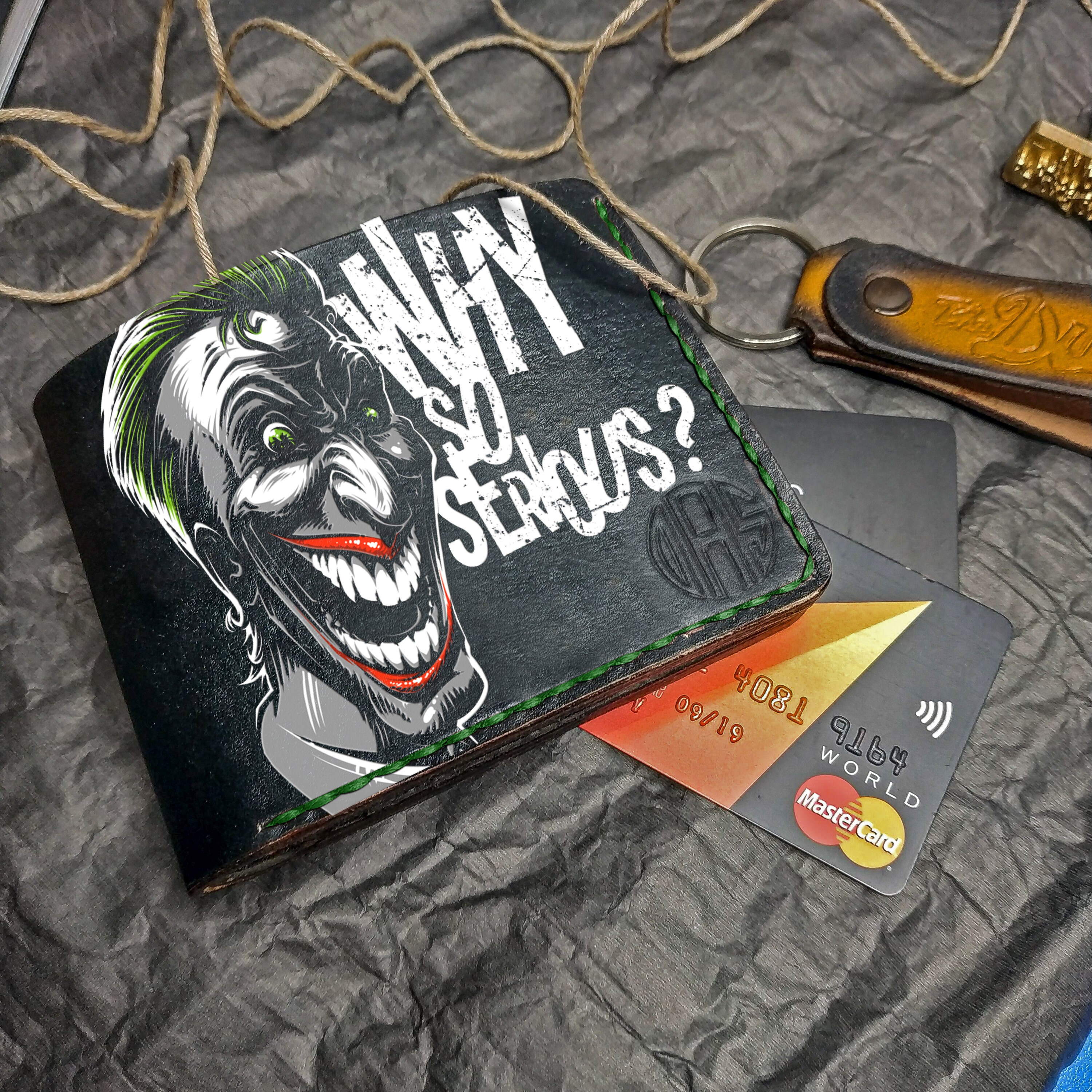 Joker Leather wallet Comics wallet Superhero wallet Etsy