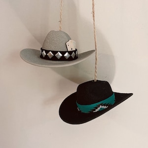 Cowboy Hat Dice rearview mirror charms, Western mirror hangers, Car accessories, Car decor, Punchy car charms