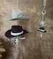 Cowboy Hat rearview mirror charms, Cowboy keychain, Western mirror hangers, Car accessories, Cowboy keychain, Car decor, Punchy car charm 