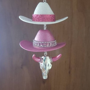Cowboy Hat rearview mirror charms, Cowboy keychain, Western mirror hangers, Car accessories, Cowboy keychain, Car decor, Punchy car charm