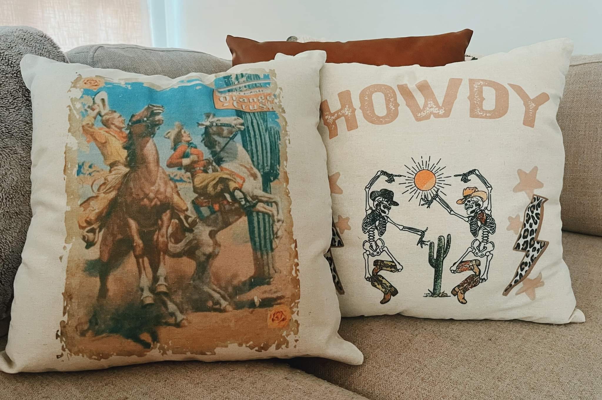 Cowboy Vintage Picture Western Pillow Case and Pillow Cover Etsy