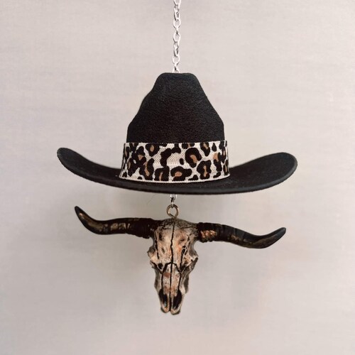 Cowboy Hat Rearview Mirror Charms Cowboy Keychain Western Etsy