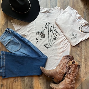 Ace cowboy tshirt, Punchy cowboy shirt, Sublimation, 2 sided t-shirt