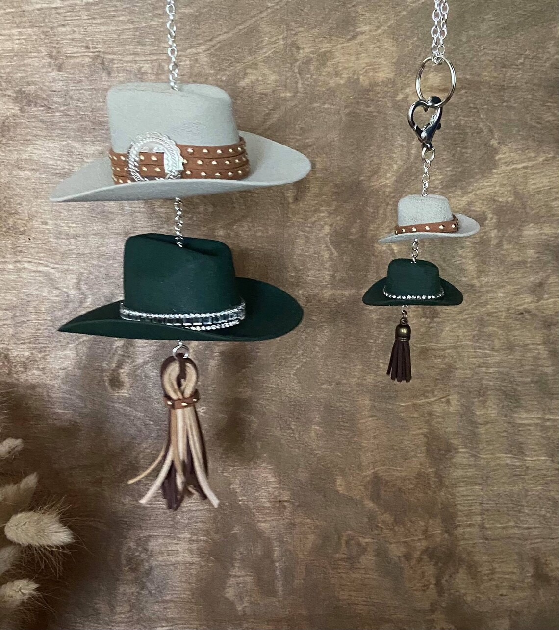Cowboy Hat Rearview Mirror Charms Cowboy Keychain Western Etsy