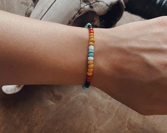 Seed bead bracelet, sunset bead bracelet, Western Bracelets, boho