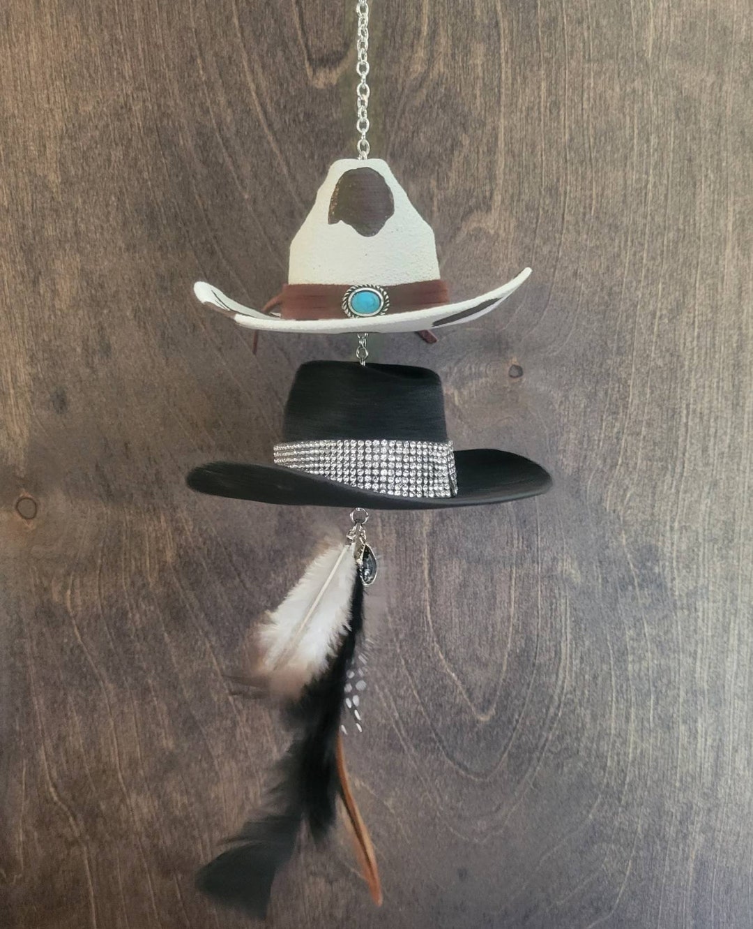 Cowboy Hat Rearview Mirror Charms, Cowboy Keychain, Western Mirror