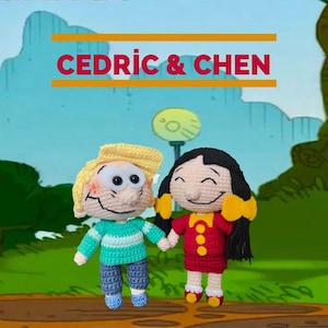 Amigurumi Cédric Characters: Cedric and Chen Dolls, Crochet and Knitted Doll, Special Gift, Handmade Soft Healty Toys