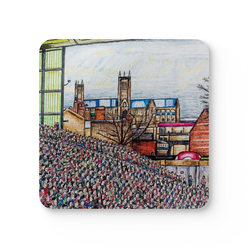 Lincoln FC Sincil Bank Art Corkwood Coaster Set | Football Club Decor ...