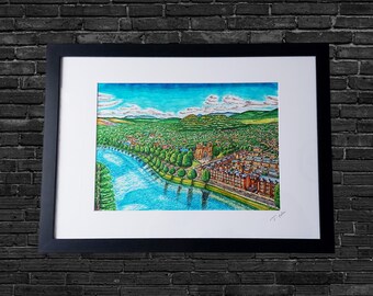 Lámina artística del río Ness en Inverness: Decoración de pared de Escocia