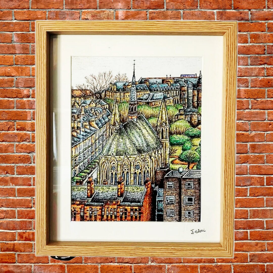 Glasgow Framed/ Unframed UK Giclee Styled Art Print Hillhead Etsy
