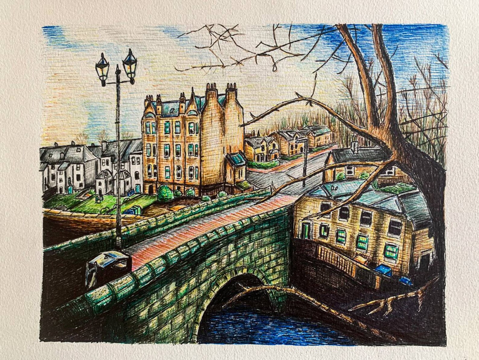 Framed Glasgow Art Print Snuff Mill Bridge Etsy