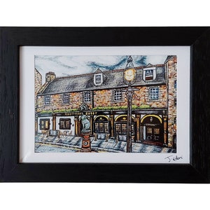 Edinburgh Giclée Print: Greyfriars Bobby Bar & Fountain Artwork