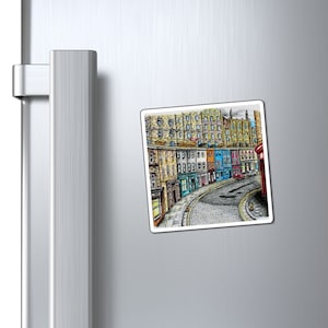 Edinburgh Victoria Street Art Magnet: Scottish Home Decor