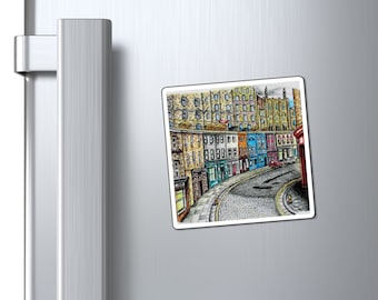 Edinburgh Victoria St Art fridge Magnet- (birthday gift, home décor, accessory, Scotland, house warming gift, kitchen)