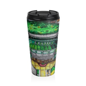 Celtic FC gift idea, travel mug Parkhead Design, Stainless Steel Drinkware, Perfect Gift for Coffee Lovers & Sports Fans