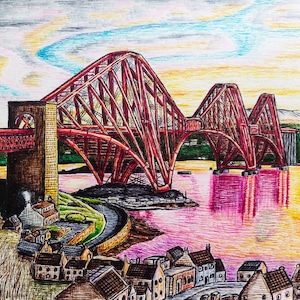 Forth Bridge Art Print: Scotland Landmark Giclée Style