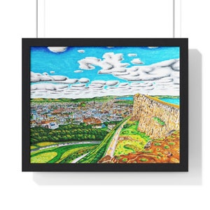 Stampa artistica incorniciata di Arthurs Seat di Edimburgo: poster dello skyline della Scozia