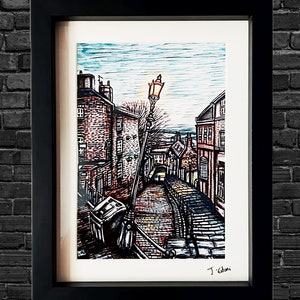 Lincoln Steep Hill Kunstdruck im UK Giclée-Stil