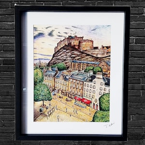 Edinburgh Grassmarket Art Print: Scotland Castle Giclee Artwork