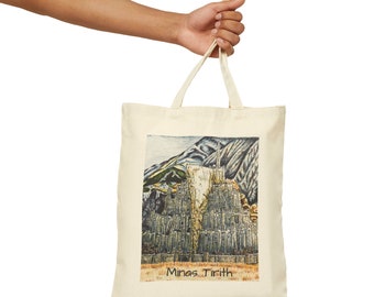 Movie Art Tote Bag, Cotton Canvas- Minas Tirith- Birthday