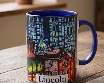 Taza de café con diseño de Lincoln, 325 ml (Arte británico, regalo de cumpleaños, decoración del hogar)