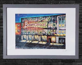 Glasgow Giclee Art Print- The Barrowland Venue (Glasgow, home décor, birthday gift, wedding, house warming, interior)