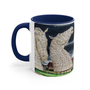 Scotland gift idea,The Kelpies ceramic Coffee Mug, 11oz- (birthday gift, decor, home, kitchen, drinkware, house warming)