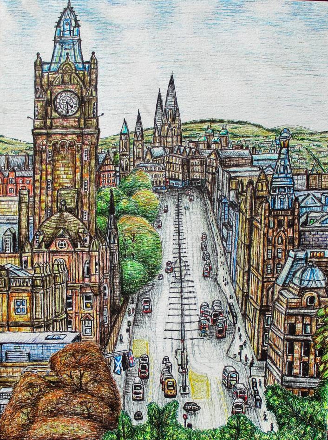Framed Edinburgh Print Princes Street Etsy