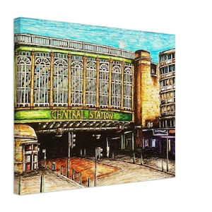 Stampa artistica su tela della stazione centrale di Glasgow - Regalo, Decorazione, Arte, Scozia