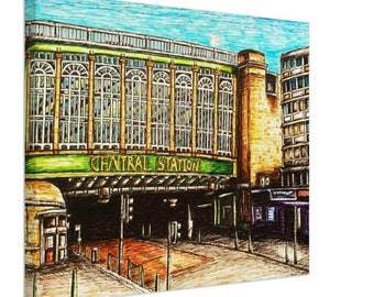 Glasgow Central Station Art Canvas Print- Gift, Decor, Art, Scotland