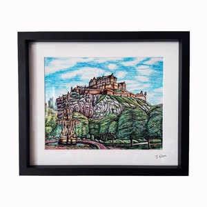 Scottish Giclee Art Print- Edinburgh Castle (Wedding gift, birthday, decor, Scotland)