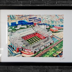 Old Trafford Stadium Art: Manchester United Giclée Print