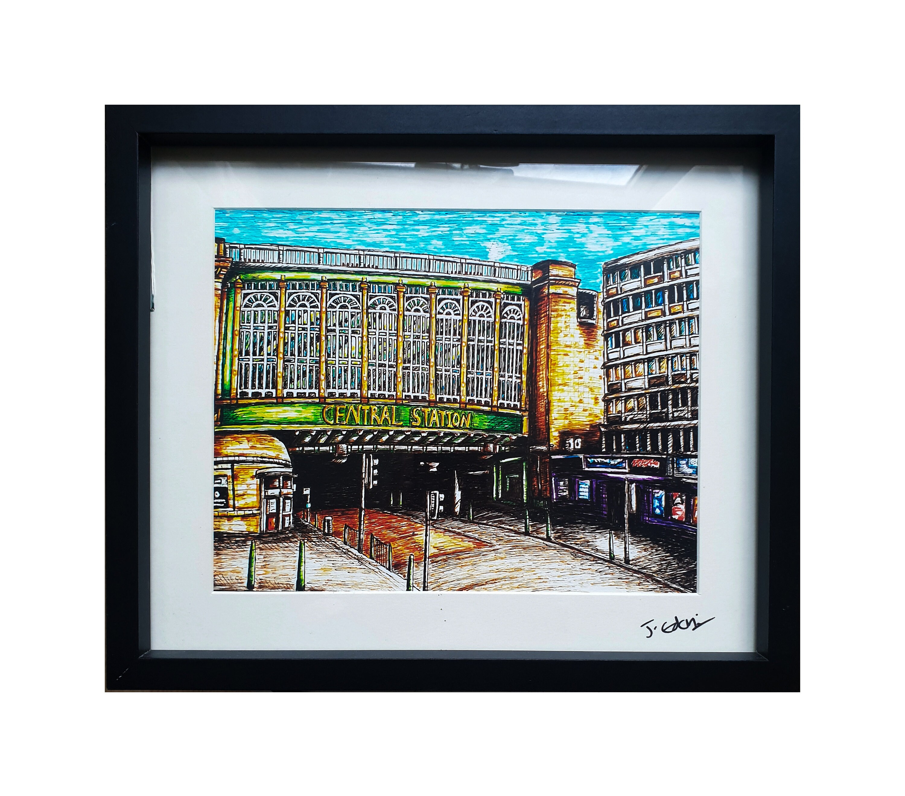 Glasgow Giclee Art Print Central Station Side Entrance Etsy UK