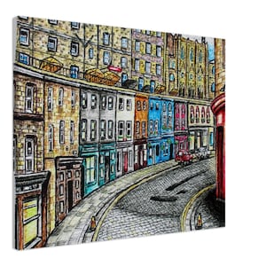 Edinburgh Victoria Street Canvas Art Print: Scotland Home Decor