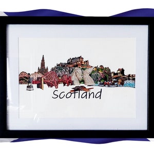 Scotland Landmark Collage Giclee Print: Limited Edition Art