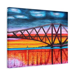 Toile d&#39;art Ecosse du pont du Forth : décoration murale paysage coucher de soleil