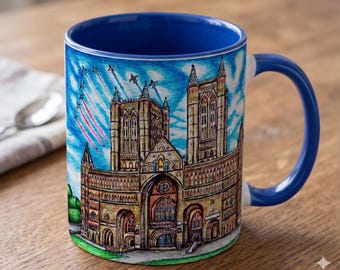 Taza de café con diseño de Lincoln, 325 ml (Arte británico, regalo de cumpleaños, decoración del hogar)