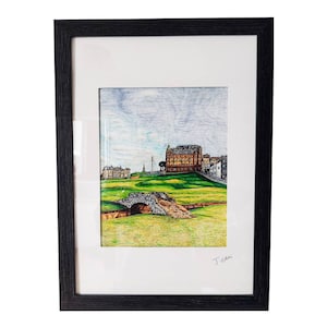 Original Scotland Art, Collectable Framed- St Andrews Golf Course (unique home decor, birthday gift, wedding gift)