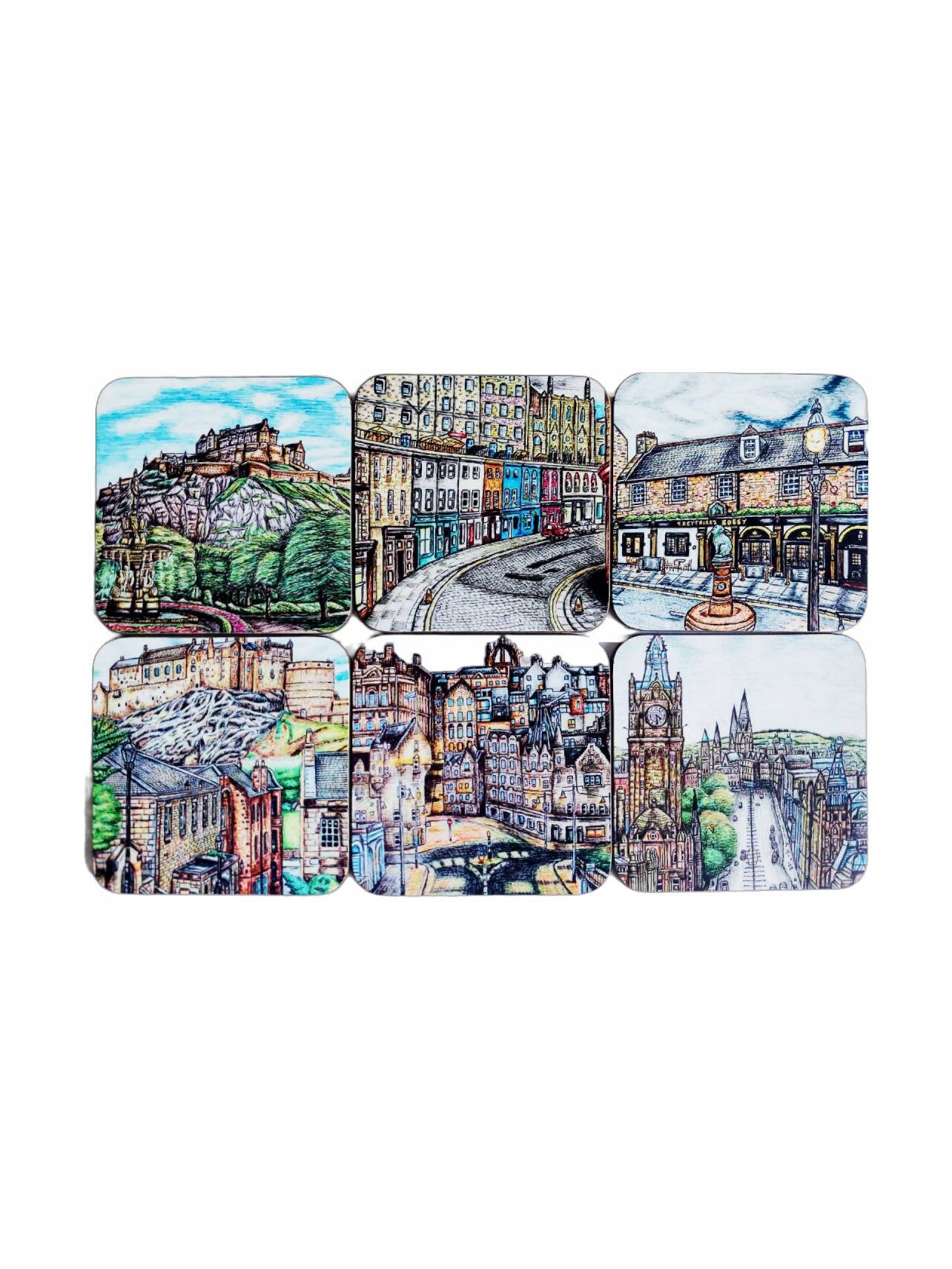 Edinburgh Ceramic Art Mug and Handcrafted Coaster Set Decor Etsy